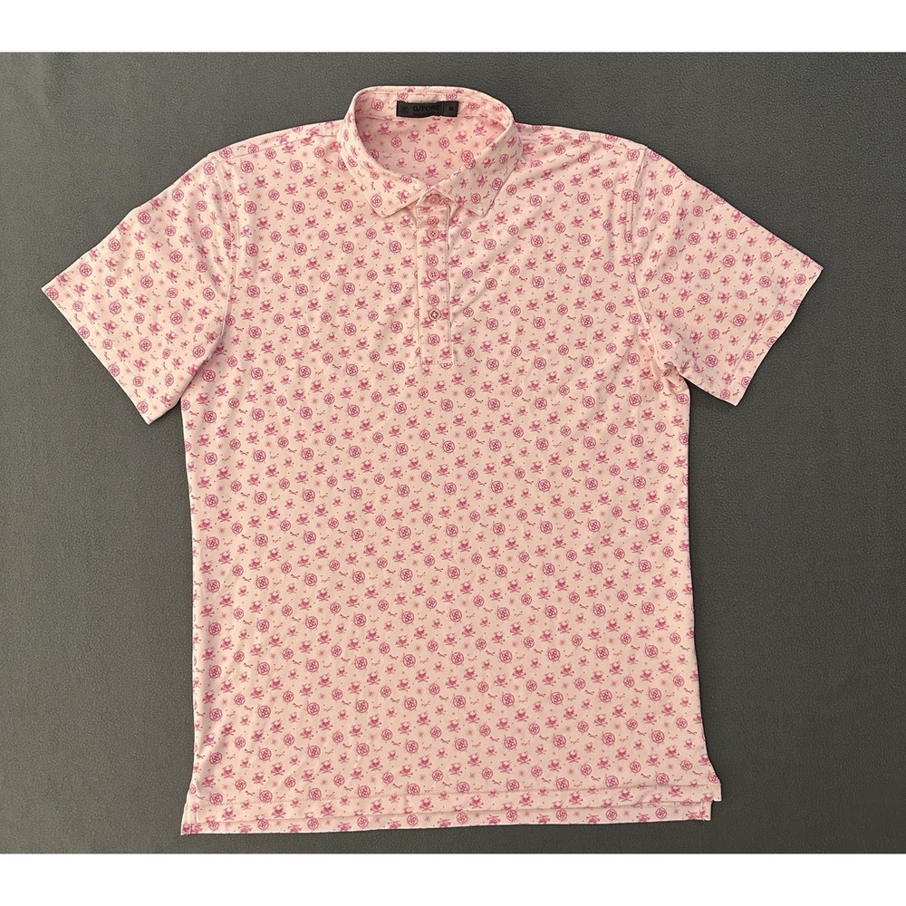 G/fore Men's Golf Polo Shirt Skulls Mens Medium Pink